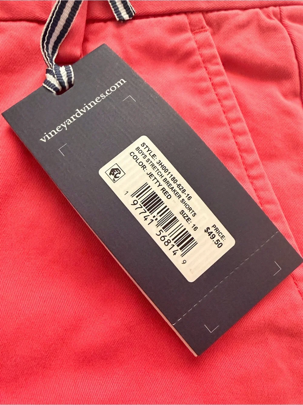 Vineyard Vines Preppy Boys Stretch Breaker Shorts Jetty Red Size 16 NWT